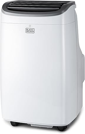 BLACK+DECKER Portable Air Conditioner, 8,000 BTU (3,950 BTU SACC) for Rooms up to 400 Sq. Ft., Portable AC with Follow Me Remote Control and Window Kit, BPACT08WT, White